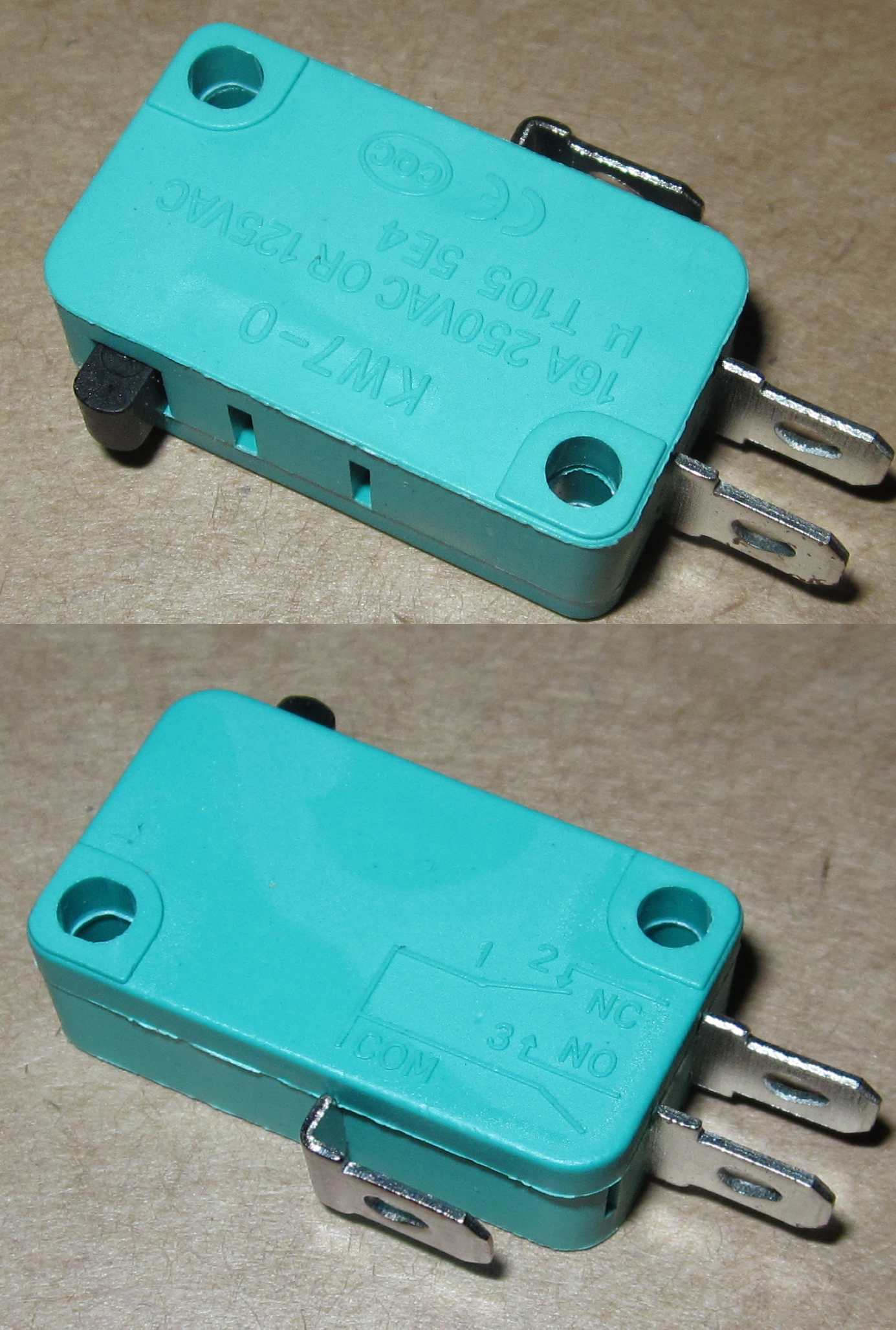 Микропереключатель MSW-01B on-off (16A/250VAC) (без фиксации)