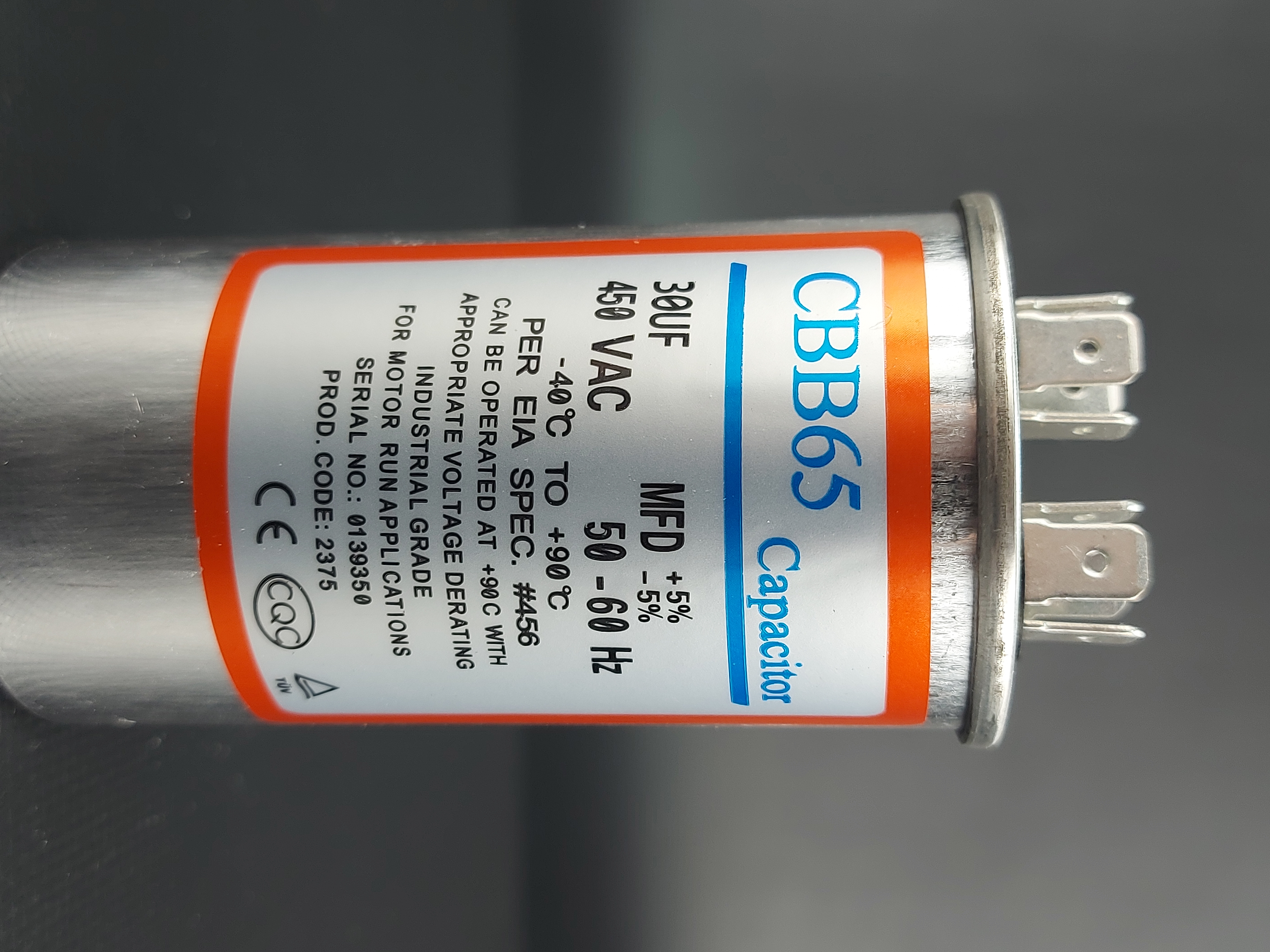 Пуско-рабочий конденсатор CBB65 30 мкФ 450V