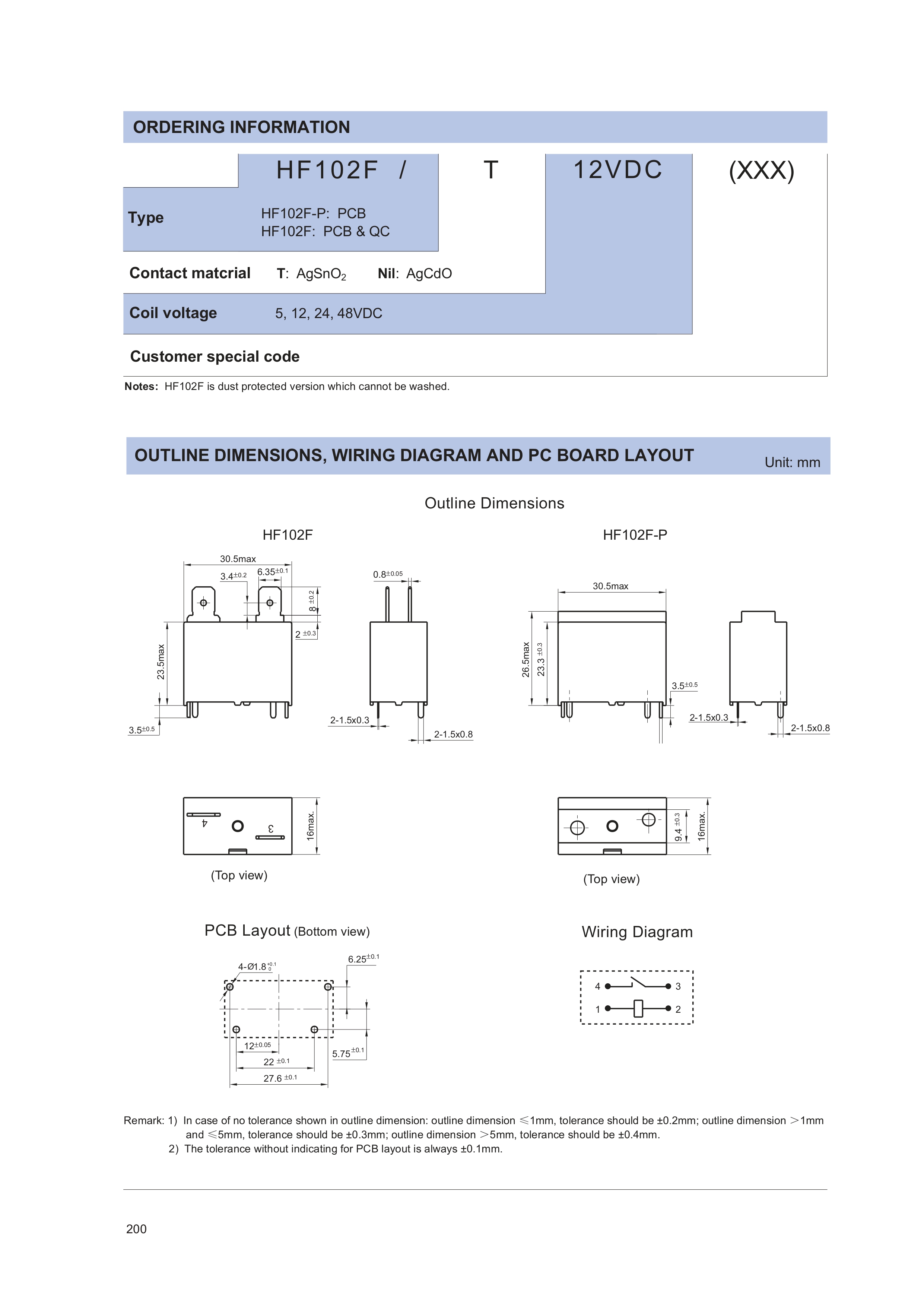Электромагнитное реле HF102F/T-12VDC SPST-NO 20A/12V