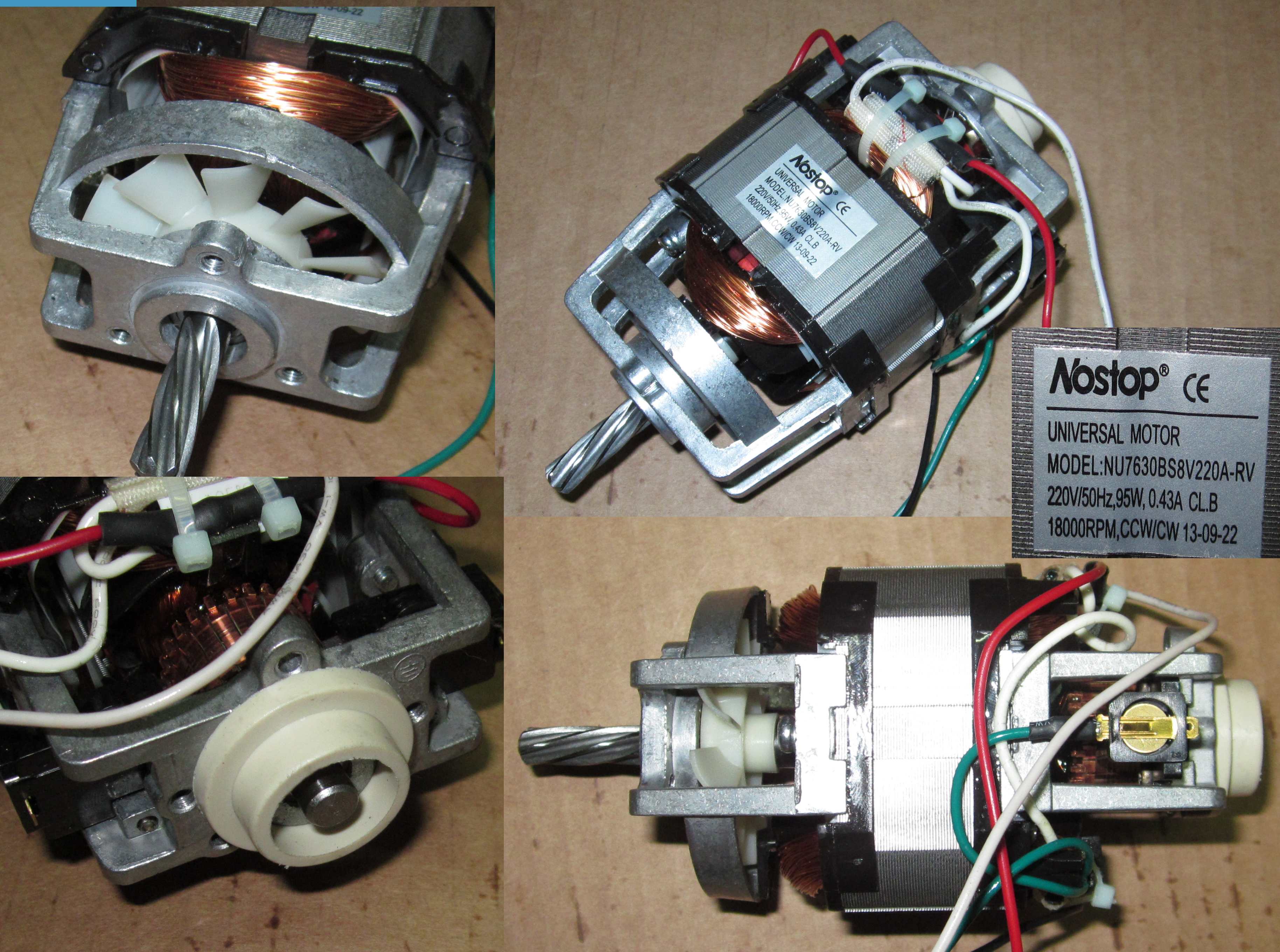 Двигатель (мотор) электромясорубки Аксион/Бриз NU7630BS8V220A-RV