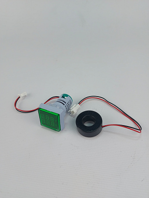 Цифровой LED вольт-амперметр AC 60-500В/0-100А AD16-22FVA зеленый