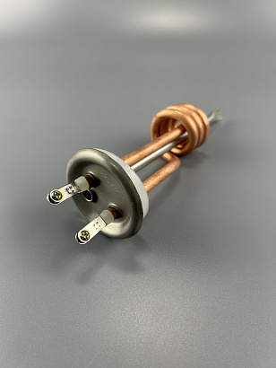 ТЭН фланец RF D64 3000W без анода (витой), медный с прокладкой