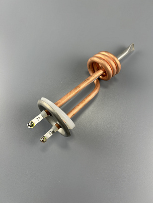 ТЭН фланец RF D64 3000W без анода (витой), медный с прокладкой