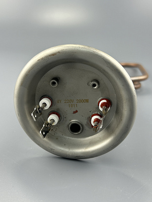 ТЭН фланец RF D92/1300W+700W/220V изогнутый, медный