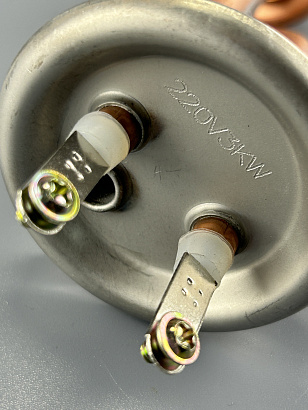 ТЭН фланец RF D64 3000W без анода (витой), медный с прокладкой