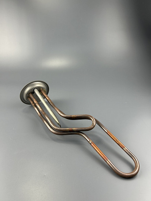 ТЭН фланец RF D92/1300W+700W/220V изогнутый, медный