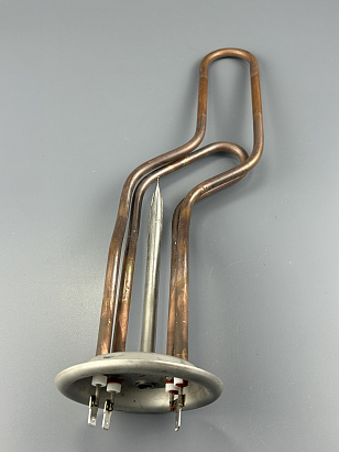 ТЭН фланец RF D92/1300W+700W/220V изогнутый, медный