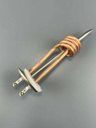 ТЭН фланец RF D64 2000W без анода (витой), медный с прокладкой