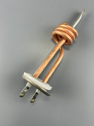 ТЭН фланец RF D64 3000W без анода (витой), медный с прокладкой